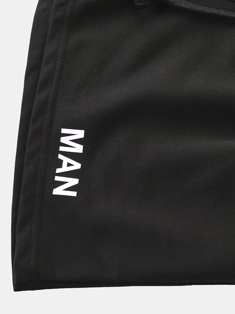 Män Casual Pocket Letter Med Tryck Shorts