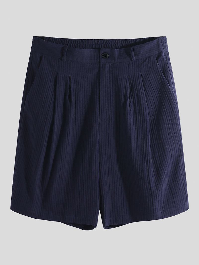 Män Cotton Seersucker Relaxed Chino Shorts