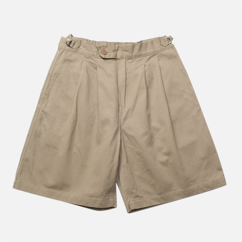 Män Enfärgade Dubbla Fickor Vintage Hög Midja Shorts