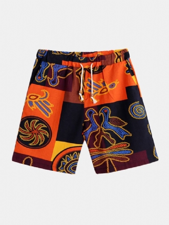 Män Etnisk Stil Mönster Tryckta Sommar Casual Shorts