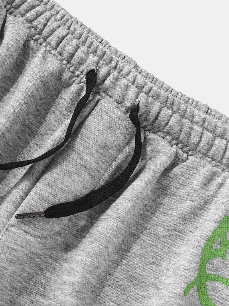 Män Roligt Leende Mönster Elastisk Midja Casual Shorts