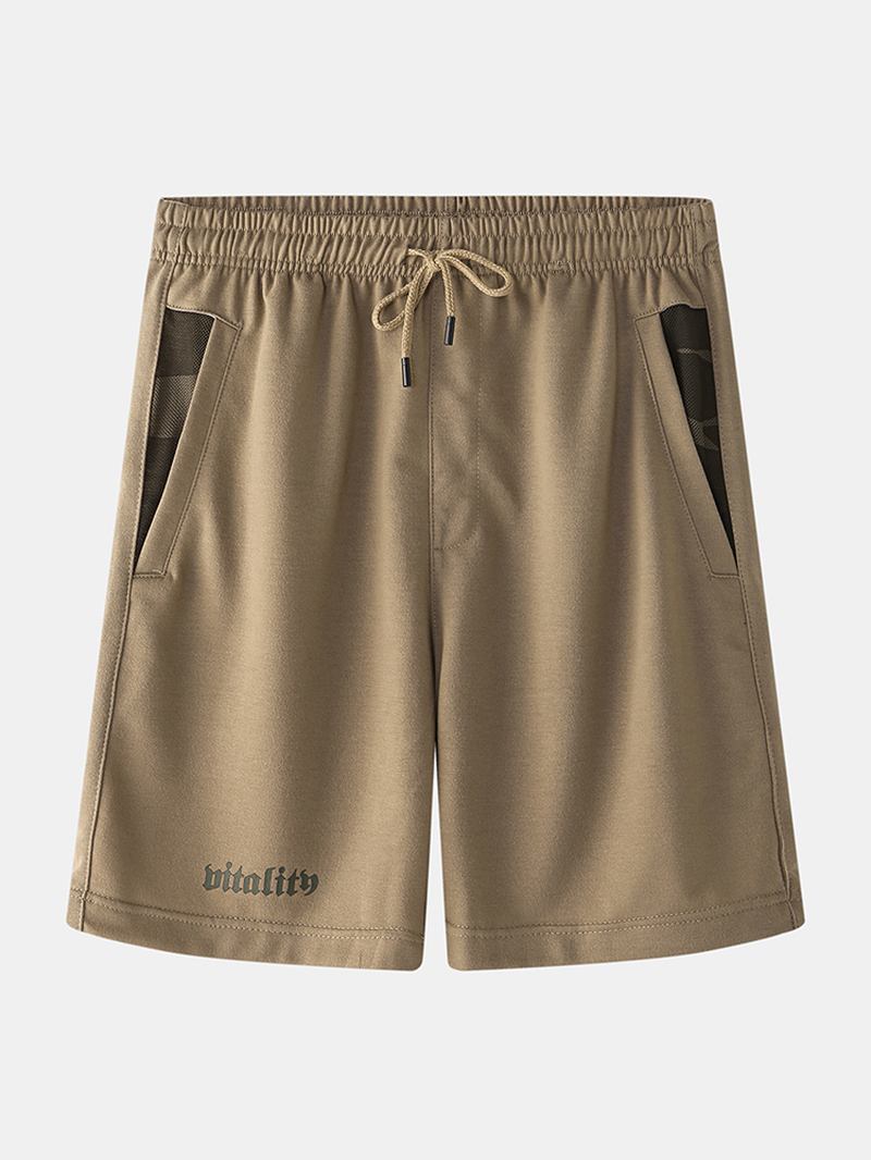 Män Sport Elastisk Midja Ficka Enfärgad Casual Shorts