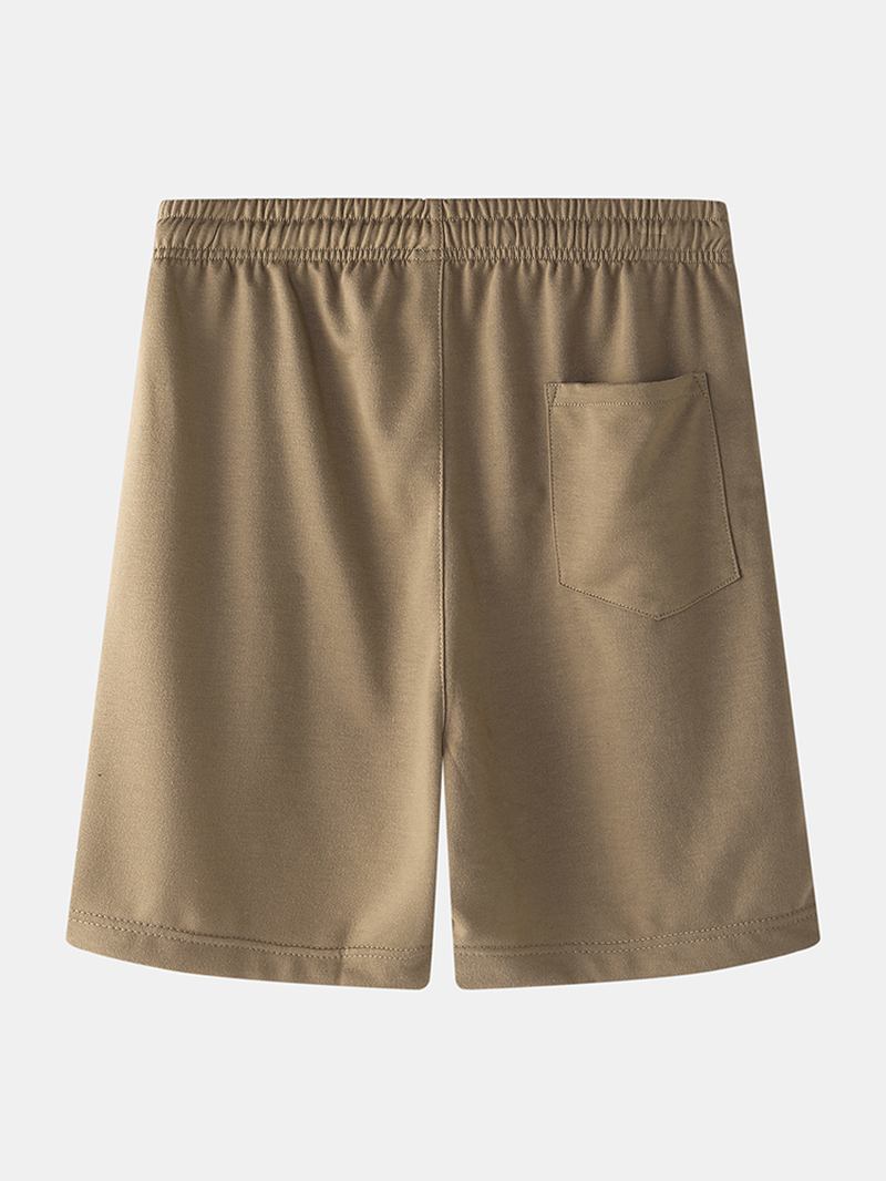 Män Sport Elastisk Midja Ficka Enfärgad Casual Shorts