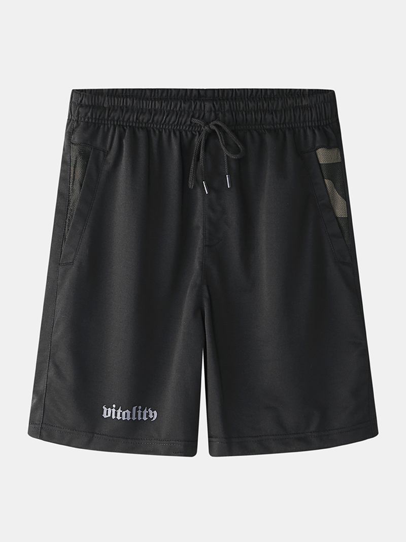 Män Sport Elastisk Midja Ficka Enfärgad Casual Shorts