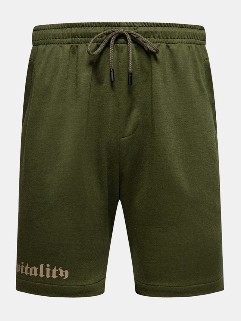 Män Sport Elastisk Midja Ficka Enfärgad Casual Shorts