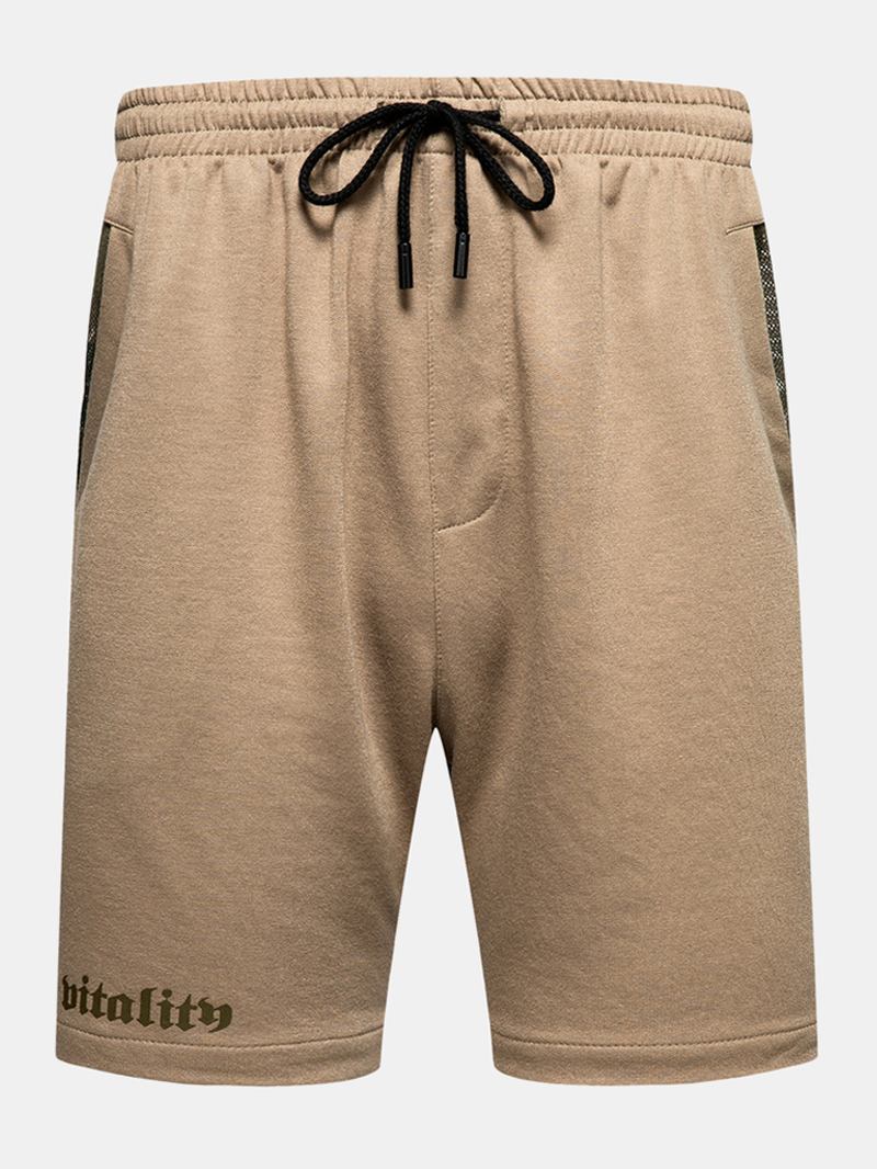 Män Sport Elastisk Midja Ficka Enfärgad Casual Shorts