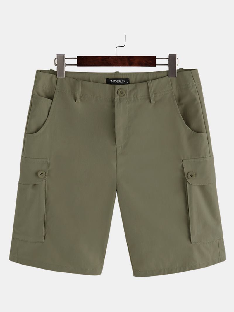 Solida Cargo Shorts Med Flera Fickor För Män