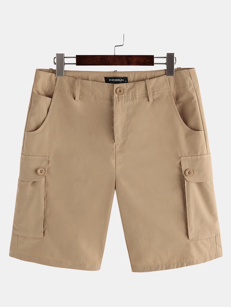 Solida Cargo Shorts Med Flera Fickor För Män