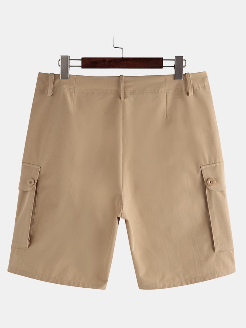 Solida Cargo Shorts Med Flera Fickor För Män