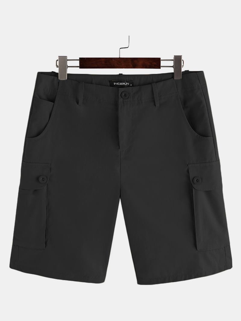 Solida Cargo Shorts Med Flera Fickor För Män