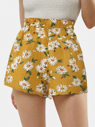 Tryck Hög Midja Kvinnor Casual Shorts