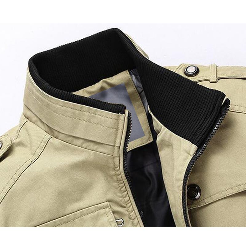 Herr Vår Höst Stand Collar Multi Pocket Outdoor Jacka