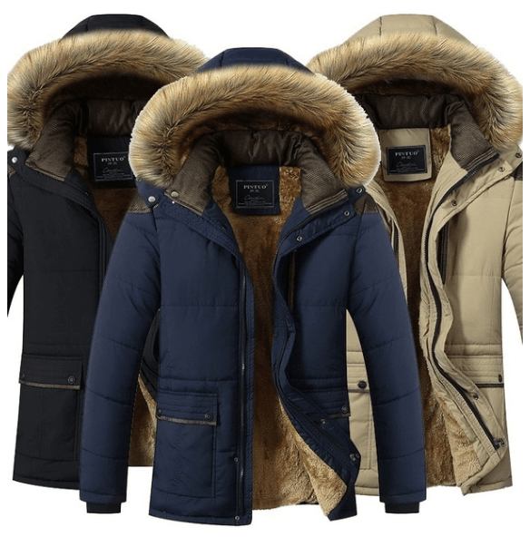 Vinterkappa Plus Size Män Jacka Varm Överrock Ytterkläder Cotton Hooded Down Coat