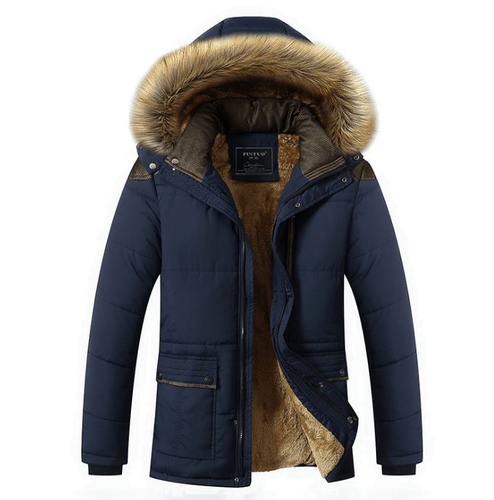 Vinterkappa Plus Size Män Jacka Varm Överrock Ytterkläder Cotton Hooded Down Coat