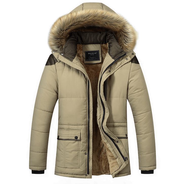 Vinterkappa Plus Size Män Jacka Varm Överrock Ytterkläder Cotton Hooded Down Coat