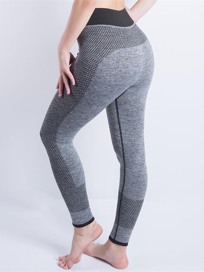 Casual Kvinnor Hög Midja Patchwork Yoga Running Leggings