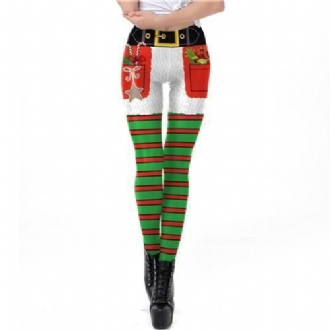 Christmas Autumn Winter Stripe Tribal Leggings För Kvinnor