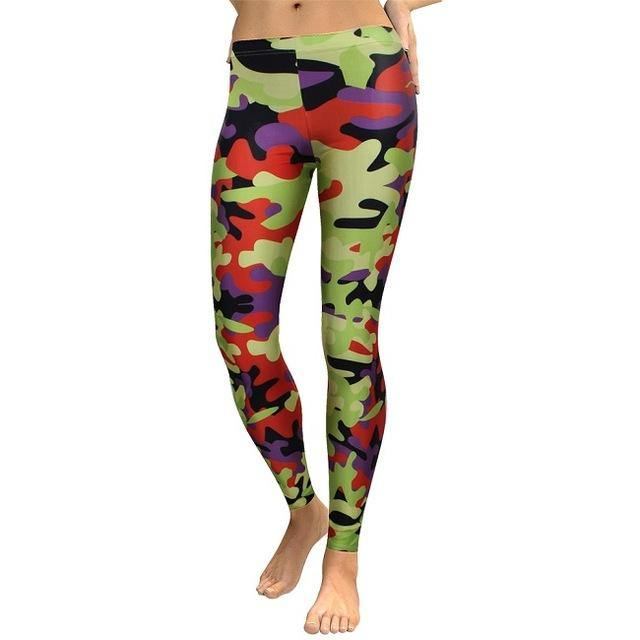 Dam Camouflage Digital Med Tryck Fitness Leggings