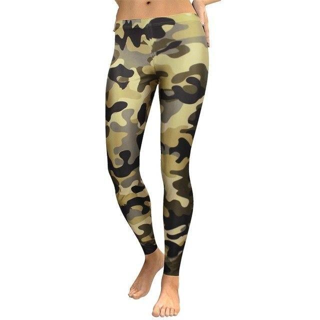 Dam Camouflage Digital Med Tryck Fitness Leggings