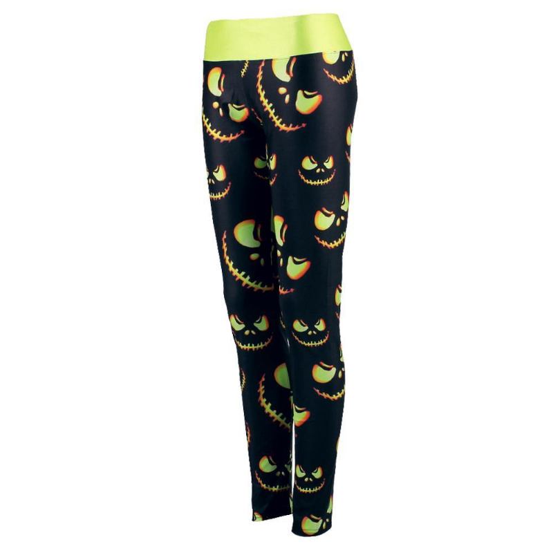 Dam Leggings Harvest Sporting Leggings Belysning Pumpa Lantern Med Tryck Mujer Legg Byxor