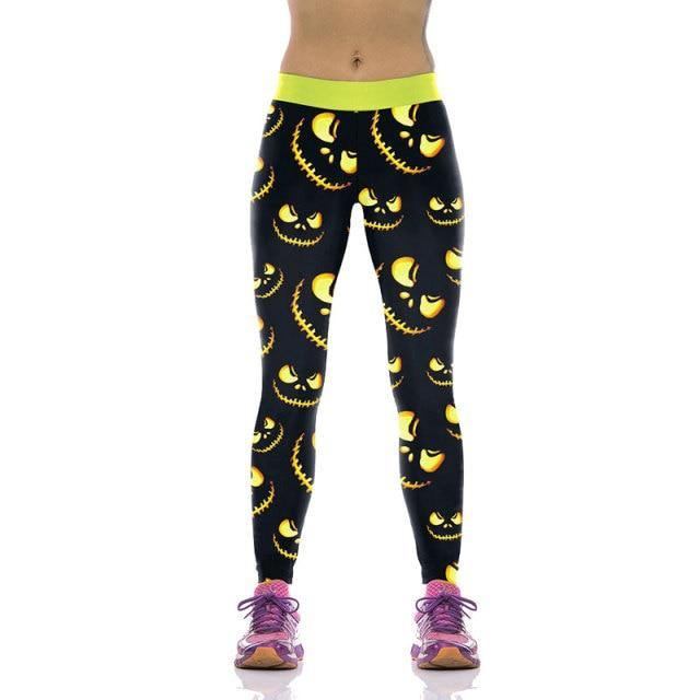 Dam Leggings Harvest Sporting Leggings Belysning Pumpa Lantern Med Tryck Mujer Legg Byxor