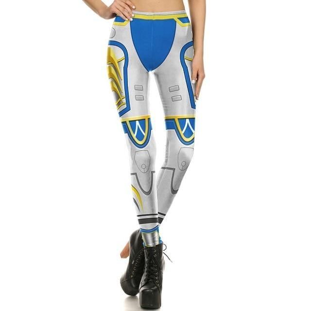 Game Cosplay Dam Leggings Armor Digitaltryck Guld Metall Plus Size Legg High Waist Workout Legging