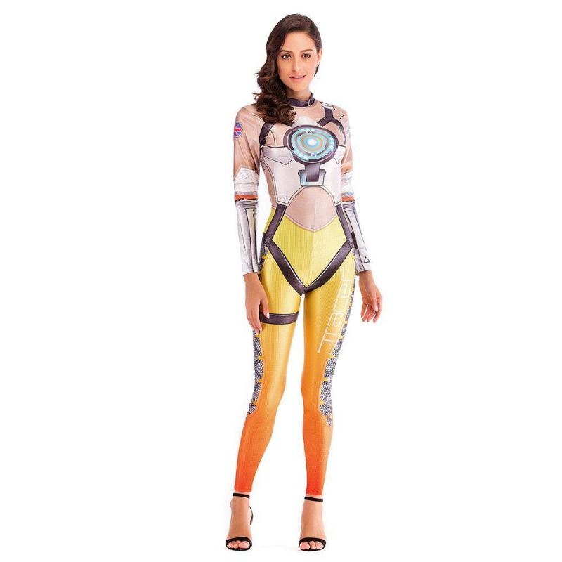 Hero Tracer Costume Cosplay Anime Bodysuit Kostymer För Kvinnor Plus Size Jumpsuit