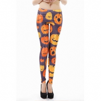 Kvinna Jack-o-lantern Med Tryck Leggings