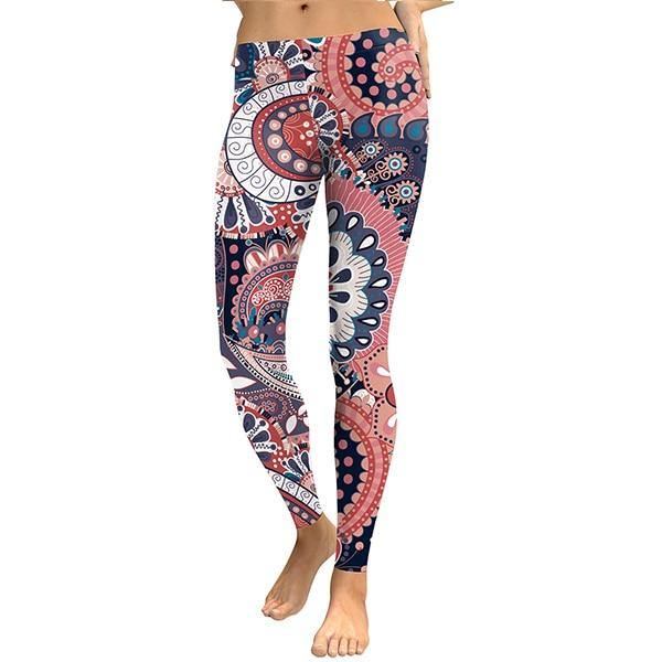 Kvinnliga Leggings Aztec Round Ombre Digital Med Tryck Byxor