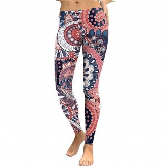 Kvinnliga Leggings Aztec Round Ombre Digital Med Tryck Byxor