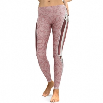 Leggings I Ny Stil Dam Coola Muscle Ben Legging Dragkedja 3d-utskrift Legg Byxor Hög Midja Elasticitet Legins