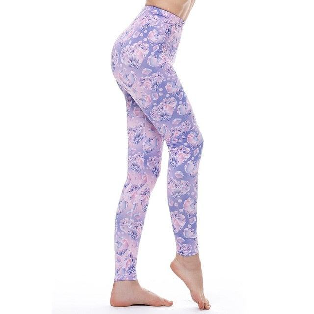 Leggings Kvinnor Legg Fitness Legging Sexiga Byxor Hög Midja Push Up Glänsande 3d-tryckta Rainbow Star Katt Donuts