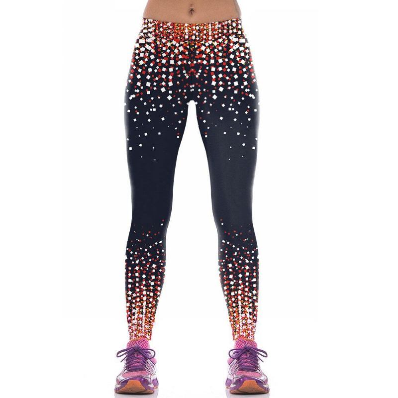 New Arrival Dam Leggings Sportbyxor Starry Sky 3d Spot Med Tryck Mujer Compression Legg Byxor