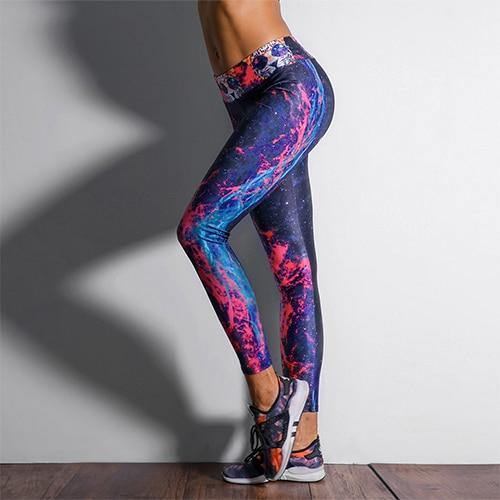 New Arrival Dam Leggings Sportbyxor Starry Sky 3d Spot Med Tryck Mujer Compression Legg Byxor