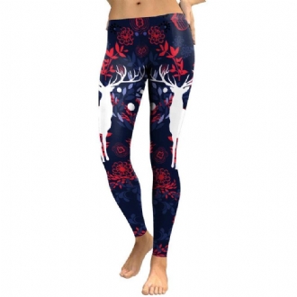 New Arrival Leggings Dam Sika Deer Digitaltryck Animal Fitness Legg Slim Elastisk Träning Plus Size Legging