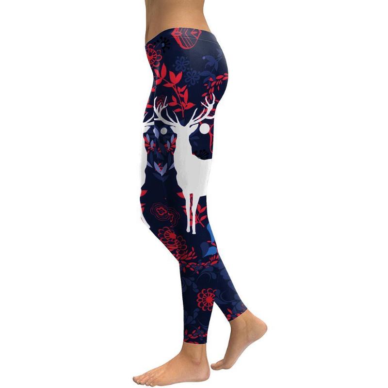 New Arrival Leggings Dam Sika Deer Digitaltryck Animal Fitness Legg Slim Elastisk Träning Plus Size Legging