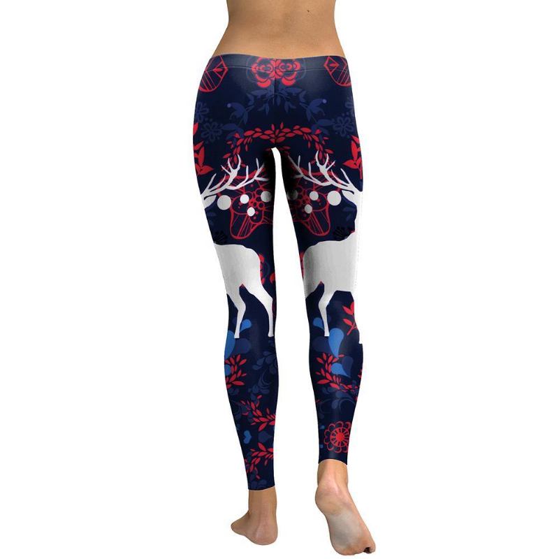 New Arrival Leggings Dam Sika Deer Digitaltryck Animal Fitness Legg Slim Elastisk Träning Plus Size Legging