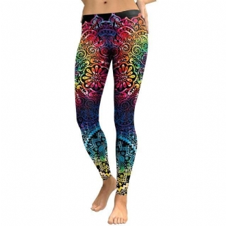 New Arrival Leggings Kvinnor Mandala Blomma 3d-utskrift Gradient Legging Fitness Legg Byxor Med Hög Midja