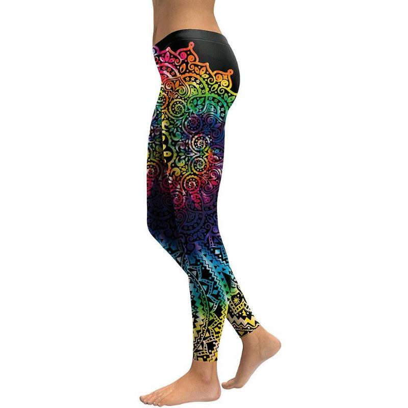 New Arrival Leggings Kvinnor Mandala Blomma 3d-utskrift Gradient Legging Fitness Legg Byxor Med Hög Midja