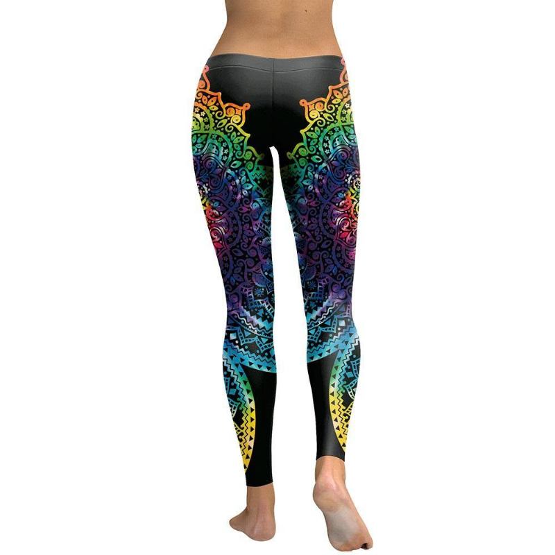 New Arrival Leggings Kvinnor Mandala Blomma 3d-utskrift Gradient Legging Fitness Legg Byxor Med Hög Midja