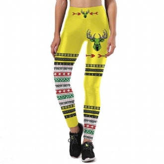 Nya Höst Leggings Kvinnor Sport Ugly Christmas Djur Sika Deer 3d-tryckt Legging Hög Midja Byxor Leggins