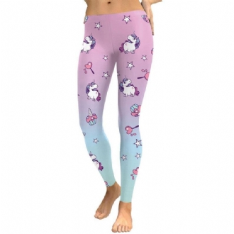 Unicorn Series Dam Leggings Star Ice Cream Digitaltryck Legg Sweat Workout Kvinna Legging Slim Pants