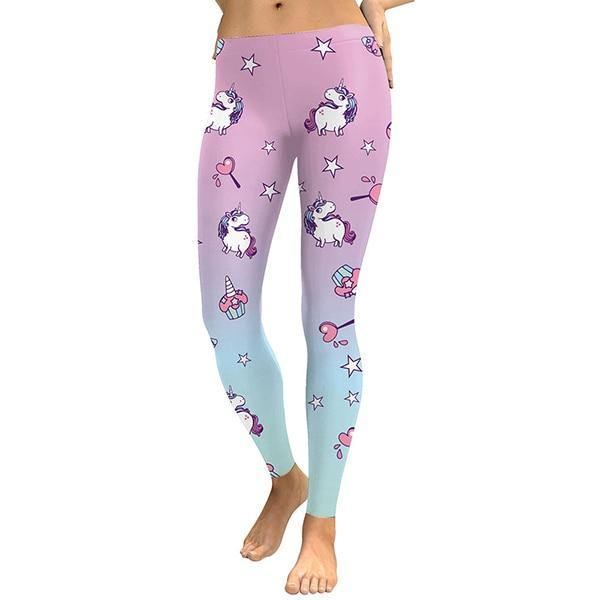 Unicorn Series Dam Leggings Star Ice Cream Digitaltryck Legg Sweat Workout Kvinna Legging Slim Pants