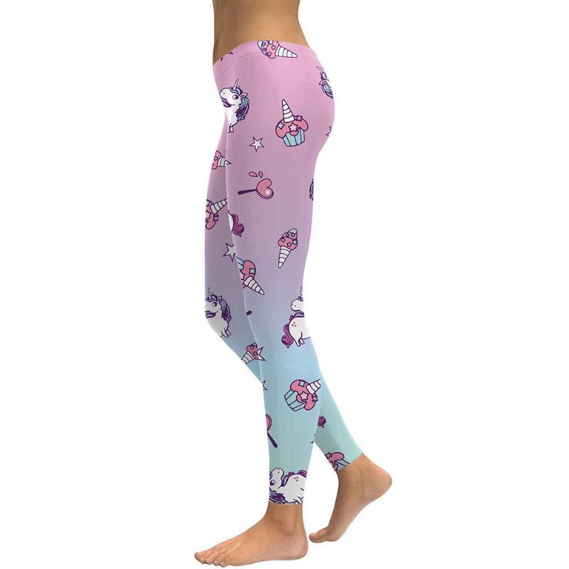 Unicorn Series Dam Leggings Star Ice Cream Digitaltryck Legg Sweat Workout Kvinna Legging Slim Pants