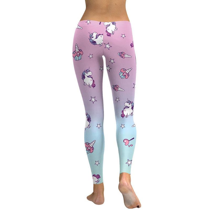 Unicorn Series Dam Leggings Star Ice Cream Digitaltryck Legg Sweat Workout Kvinna Legging Slim Pants