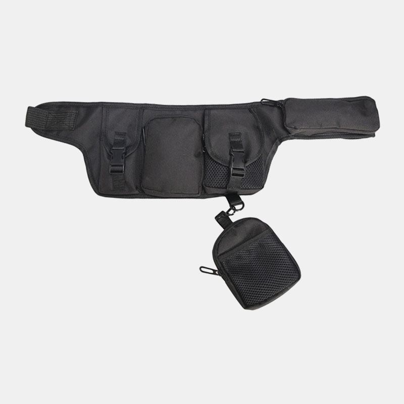 Unisex Hip-hop Style Kamouflage Gatumode Utomhus Multi-pocket Bullet Bag Midjeväska Bröstväska