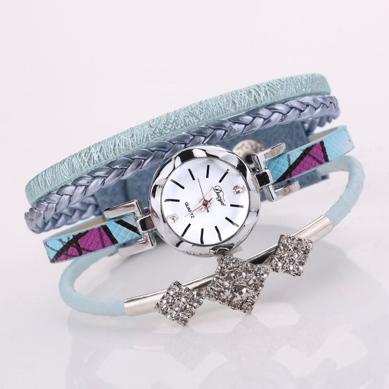 Blommor Dial Show Modeabla Kvinnor Armband Watch Tourist Dress Retro Style Quartz Watch