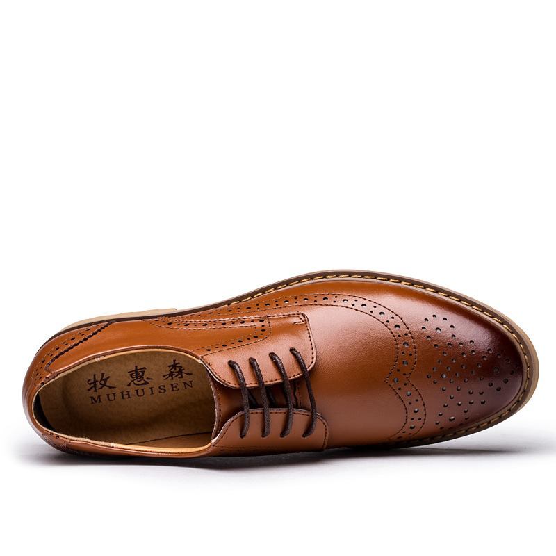 Brogue Carved Business Casual Oxfords I Äkta Läder