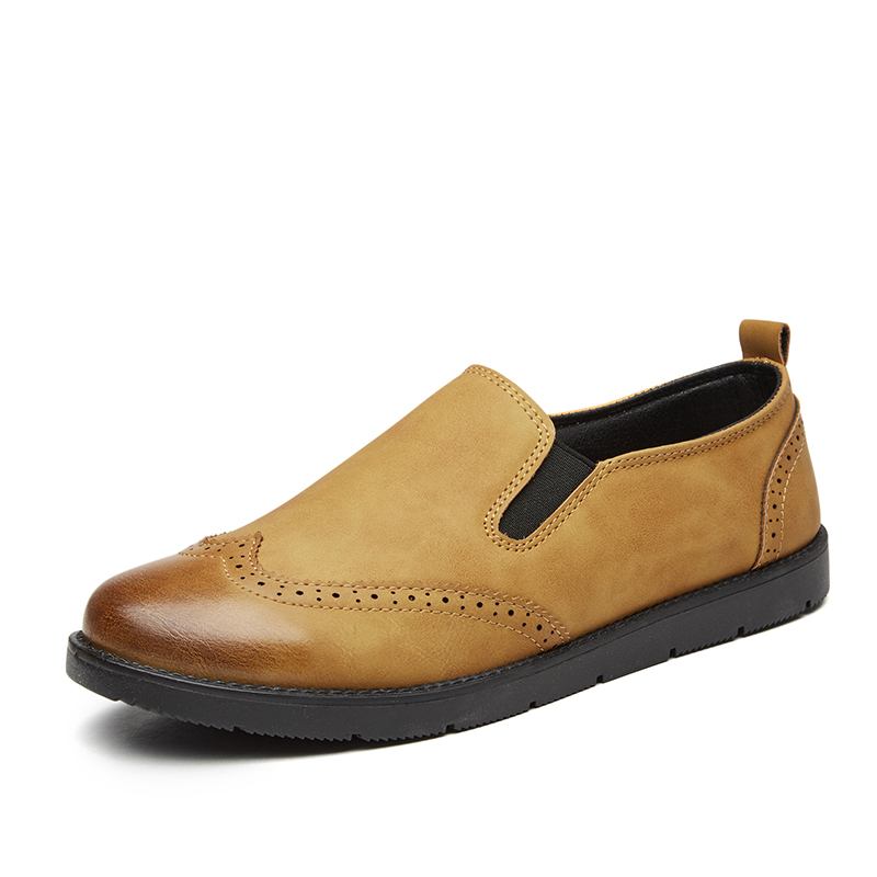 Business Casual Loafers För Män Chelsea Slip On Work Dress Handstickning Skor