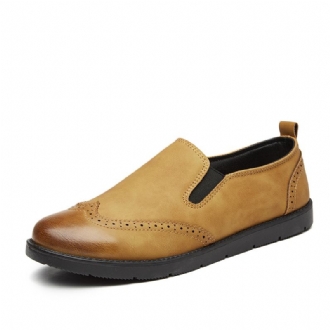 Business Casual Loafers För Män Chelsea Slip On Work Dress Handstickning Skor